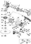 Page A Diagram and Parts List for BL-233  MK Diamond Angle Grinder